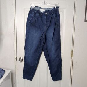 Vintage America Women's Paperbag Waist Plus Size Jeans Size 14